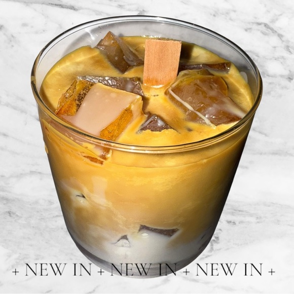 Hand Crafted Other - ** SOLD OUT ** Iced Coffee Latte Handmade Soy Candle With Crackle Wood Wick